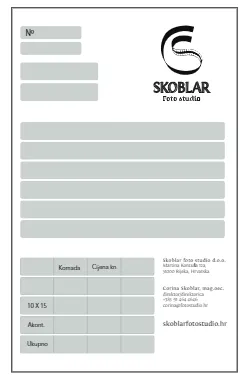 Invoice template with the logo and grey form fields